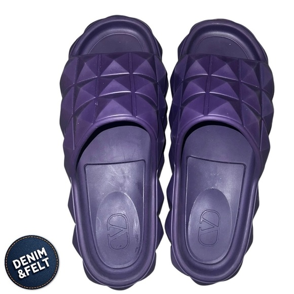 Valentino Garavani Men\'s Maxi Stud Purple Pool Slides | PRELOVED ? main image 5